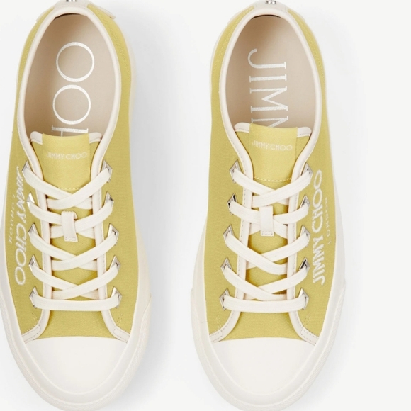 Jimmy Choo Yellow Canvas Low-Top Sneakers